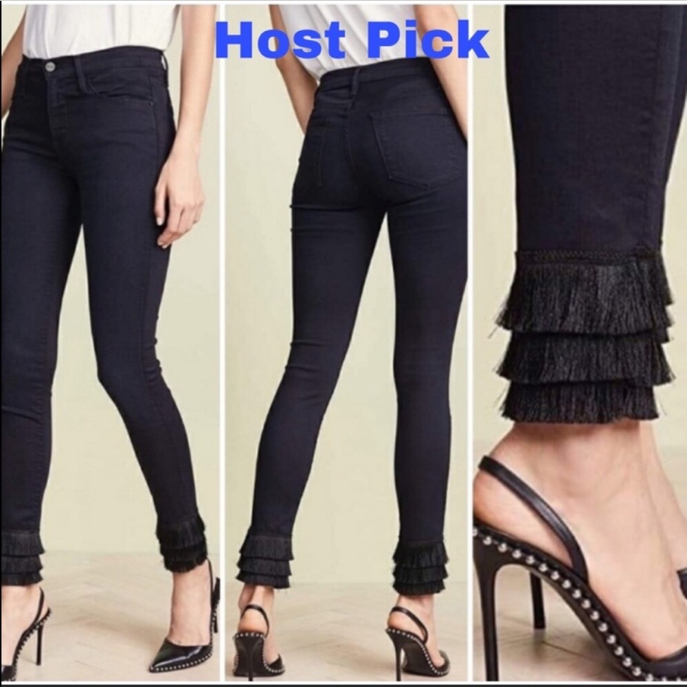 FRAME Denim me high triple fringe jeans. 25